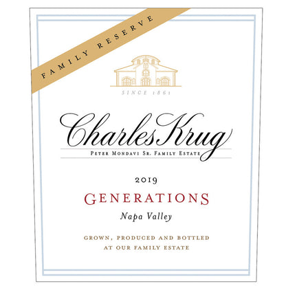 Charles Krug Red Wine Generations Family Reserve Napa Valley 2019 - 750ML