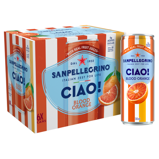 San Pellegrino Ciao! Blood Orange Soft Drink Beverage - 330ML - Front