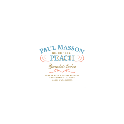 Paul Masson Peach Flavored Brandy Grande Amber 54 - 200ML - Front Label