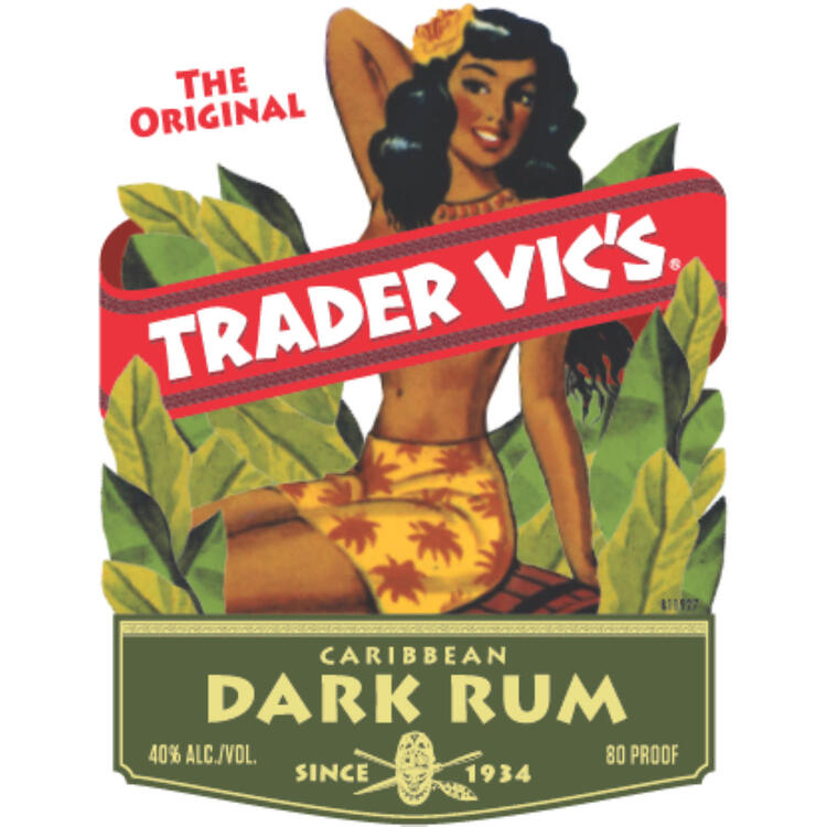 Trader Vic's Dark Rum 80 - 1.0L - Front Label