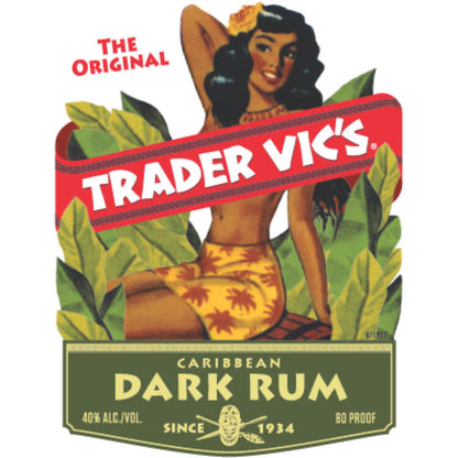 Trader Vic's Dark Rum 80 - 1.0L - Front Label