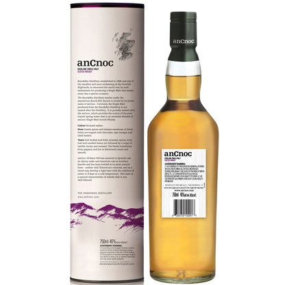 Ancnoc Single Malt Scotch 18 Yr 92 - 750ML - Back