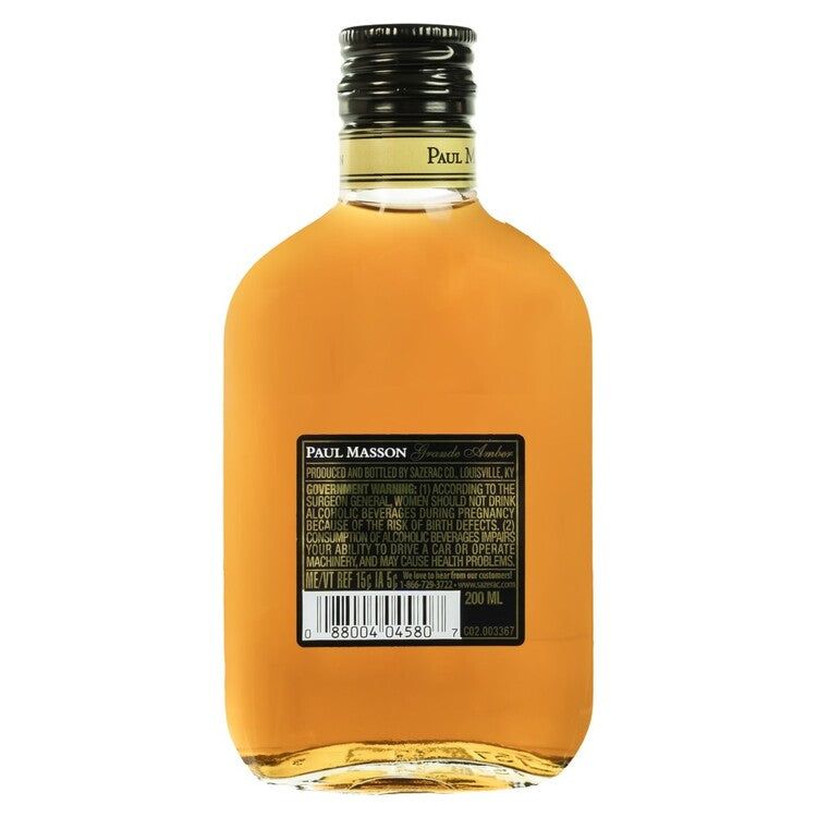 Paul Masson Brandy Grande Amber Vs 80 - 200ML - Back