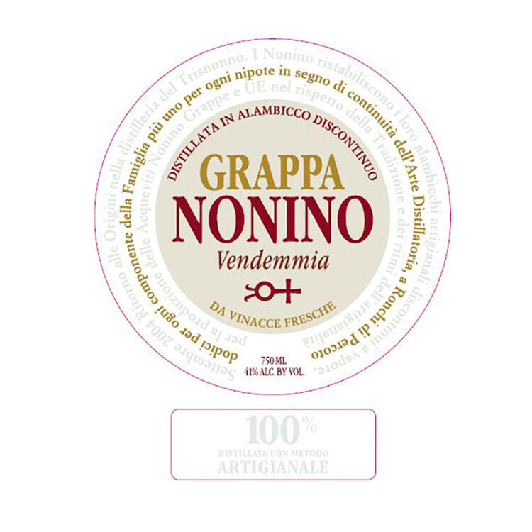 Nonino Grappa Vendemmia 82 - 750ML - Front Label