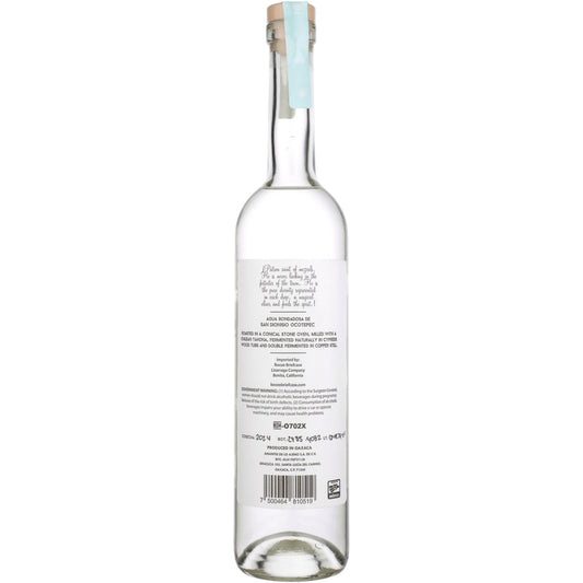 Divino Maguey Mezcal Artesanal Maguey Espadin Joven 84 - 1.0L - Back