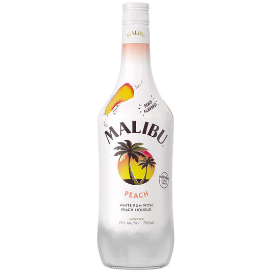 Malibu Peach Flavored Rum 42 - 750ML - Front