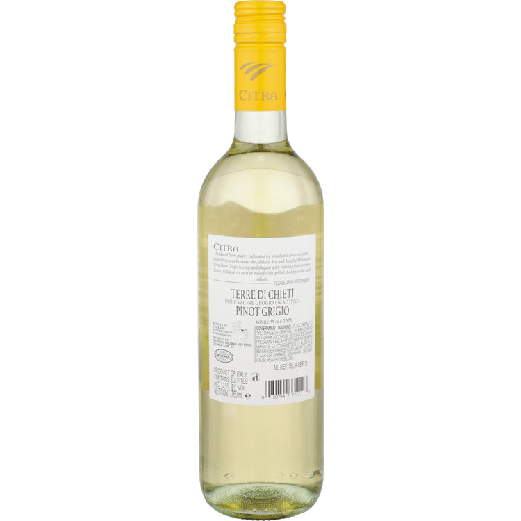 Citra Pinot Grigio Terre Di Chieti 2020 - 750ML - Back