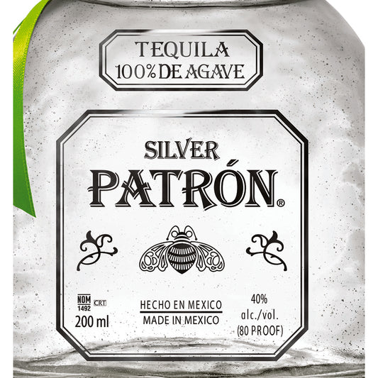 Patron Tequila Silver 80 - 200ML - Front Label