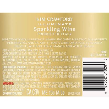 Kim Crawford Sparkling Wine Illuminate Italy - 750ML - Back Label