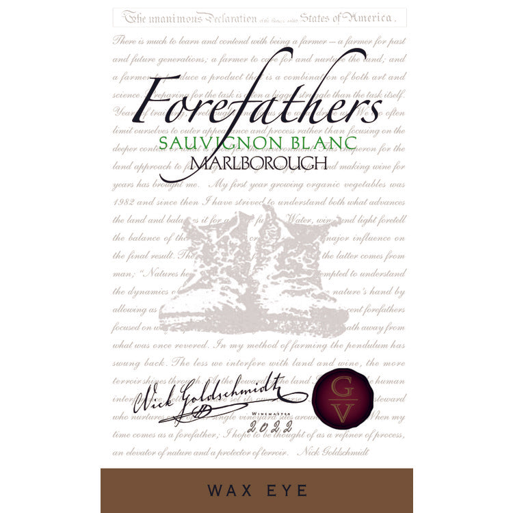 Forefathers Sauvignon Blanc Wax Eye Vineyard Marlborough 2022 - 750ML