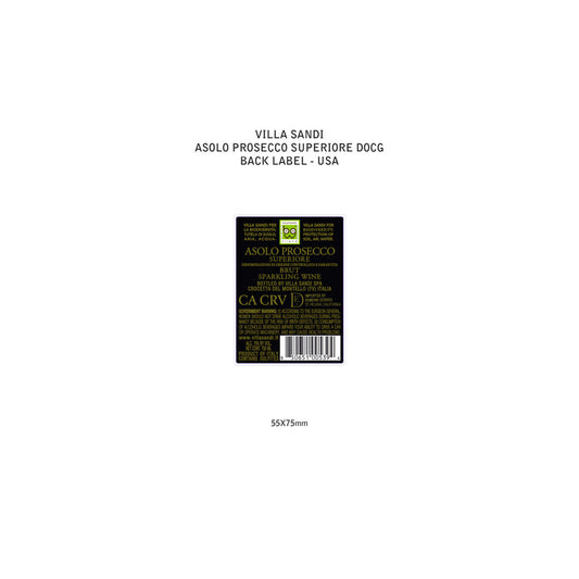Villa Sandi Asolo Prosecco Superiore Brut - 750ML - Back
