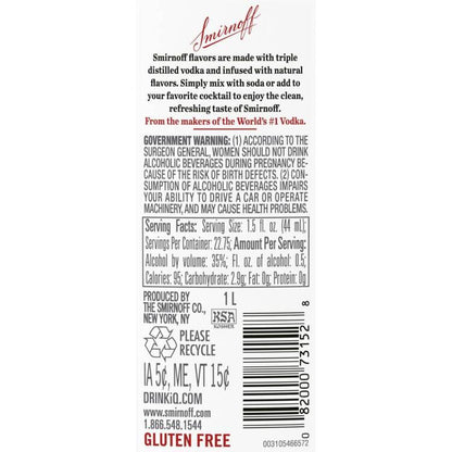 Smirnoff Vodka Cherry Flavored 60 - 1.0L