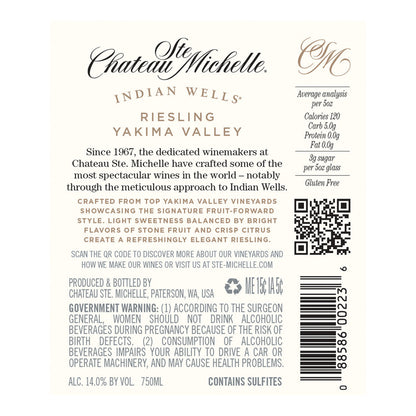 Chateau Ste. Michelle Riesling Indian Wells Yakima Valley 2022 - 750ML