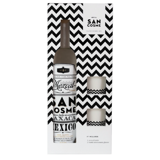 San Cosme Mezcal Joven 80 W/ 2 Glasses - 750ML