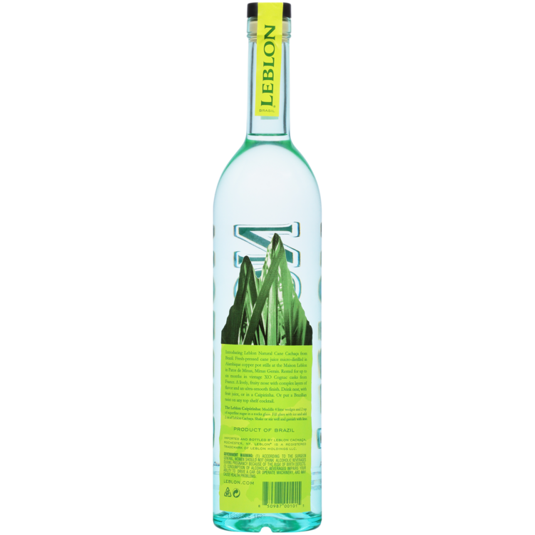 Leblon Cachaca Natural Cane 80 - 750ML - Back