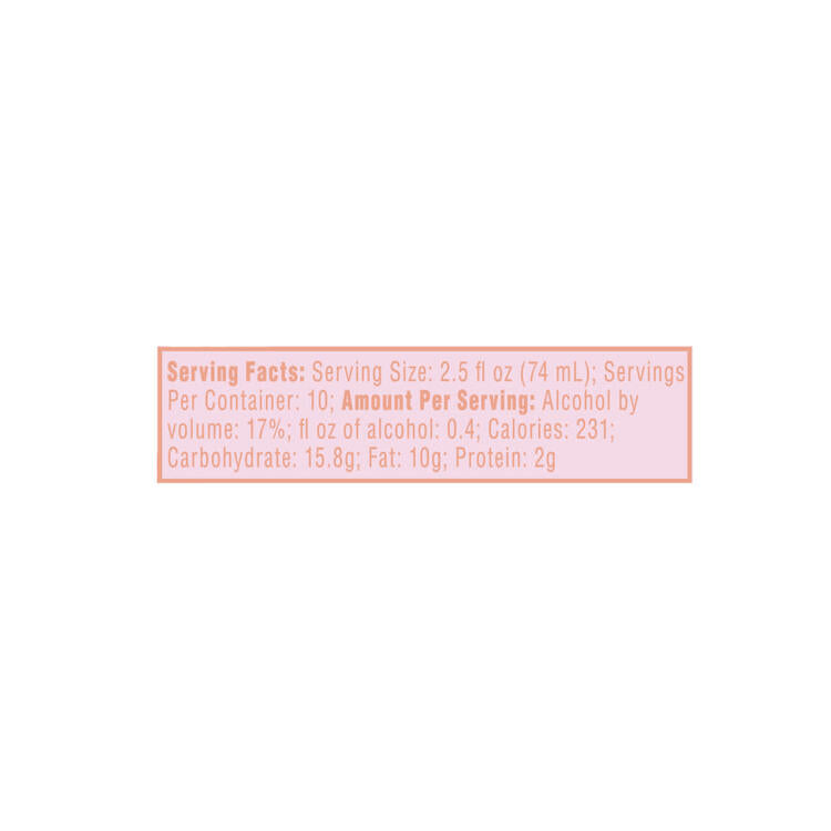 Baileys Cream Liqueur Strawberries & Cream 34 - 750ML - Back Label