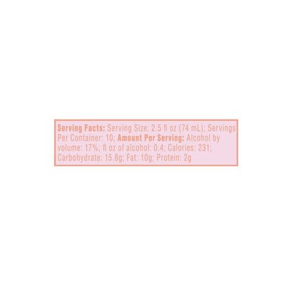 Baileys Cream Liqueur Strawberries & Cream 34 - 750ML - Back Label