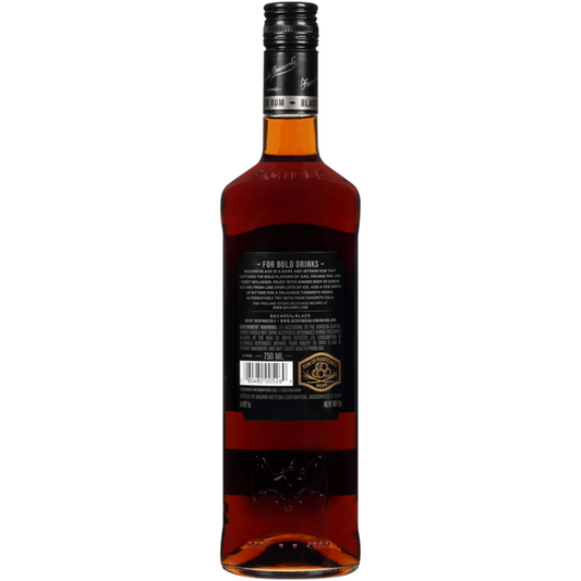 Bacardi Black Rum 80 - 750ML - Back