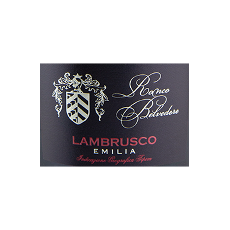 Ronco Belvedere Sparkling Lambrusco Emilia - 750ML - Front Label