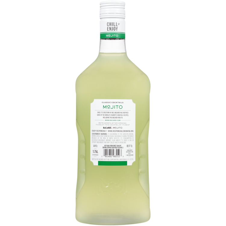 Bacardi Mojito Classic Cocktails 25 - 1.75L - Back