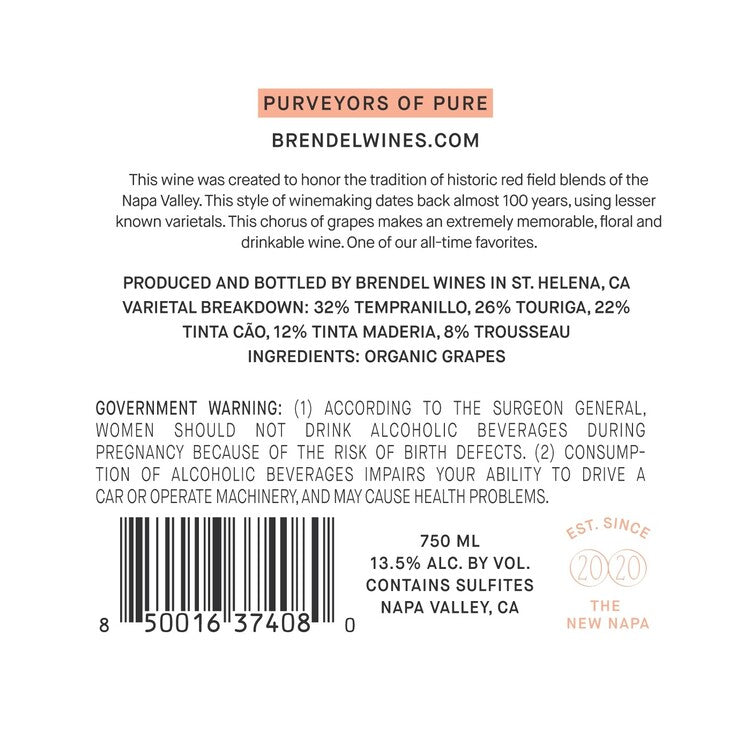Brendel Wines Chorus Cuvee Rouge Napa Valley 2019 - 750ML