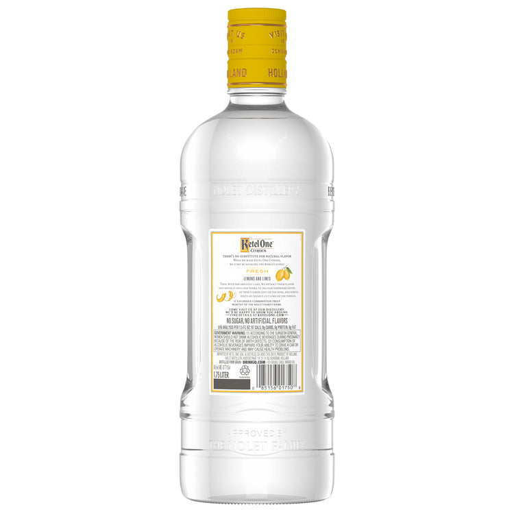 Ketel One Citrus Flavored Vodka Citroen 80 - 1.75L - Back