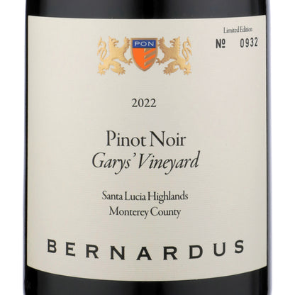 Bernardus Pinot Noir Garys' Vineyard Santa Lucia Highlands 2022 - 750ML