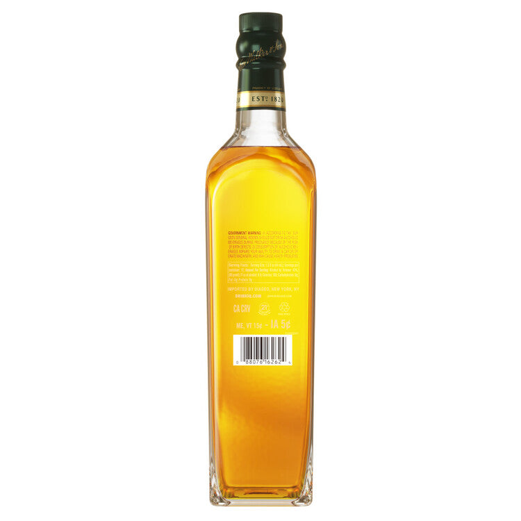 Johnnie Walker Blended Malt Scotch Green Label 15 Yr 86 - 750ML - Back