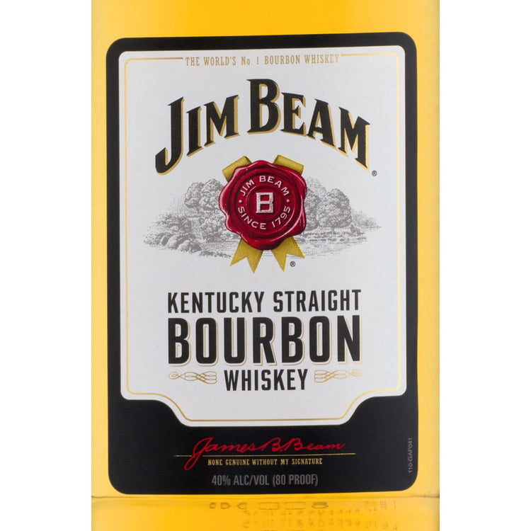 Jim Beam Straight Bourbon White Label 4 Yr 80 - 375ML - Front Label