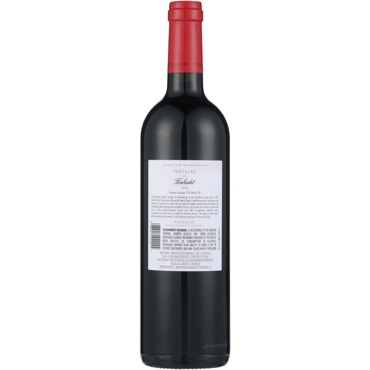 Pauillac De Fonbadet Pauillac 2020 - 750ML - Back