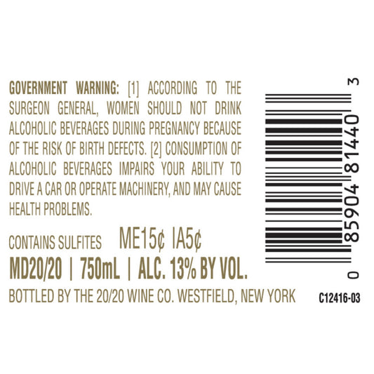 Md 20/20 Red Grape Flavored Wine - 750ML - Back