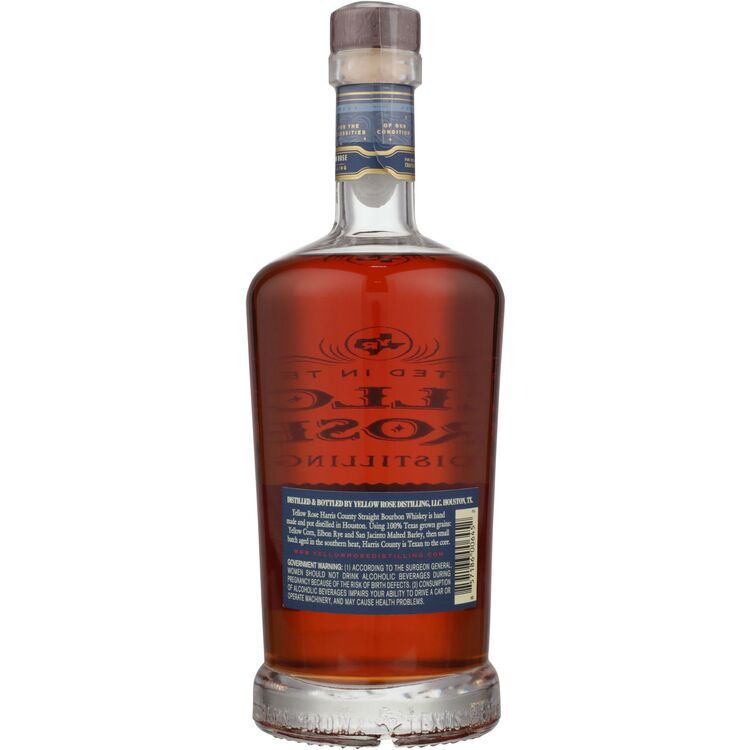 Yellow Rose Distilling Straight Bourbon Whiskey Harris County Pot Dist - 750ML - Back