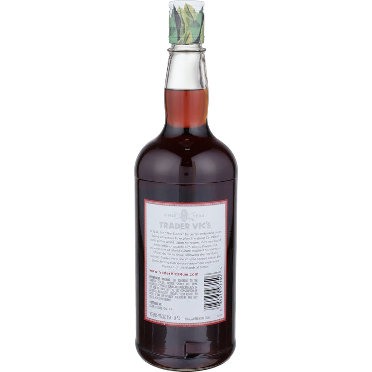 Trader Vic's Dark Rum Royal Amber 80 - 1.0L - Back