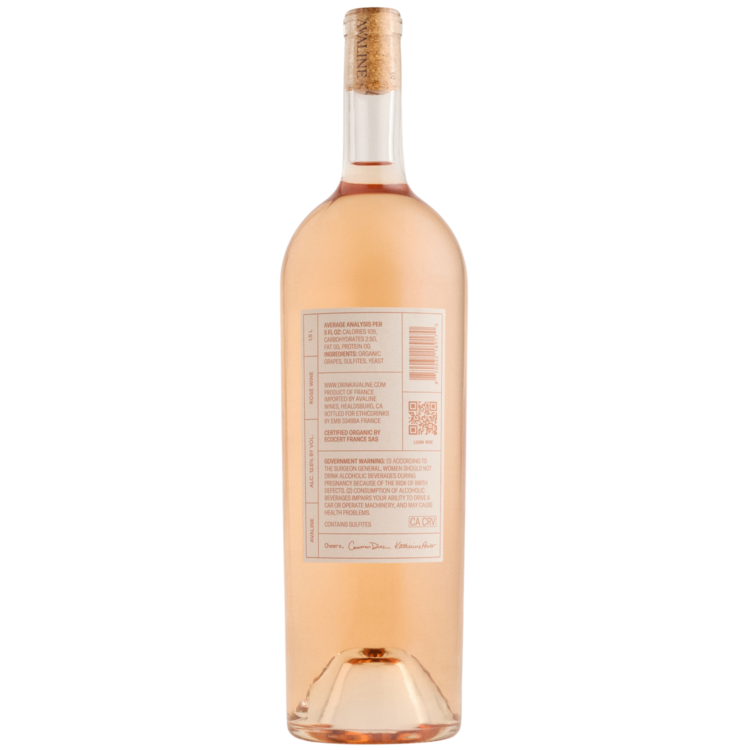 Avaline Rose Wine France Made With Organic Grapes - 1.5L - Back