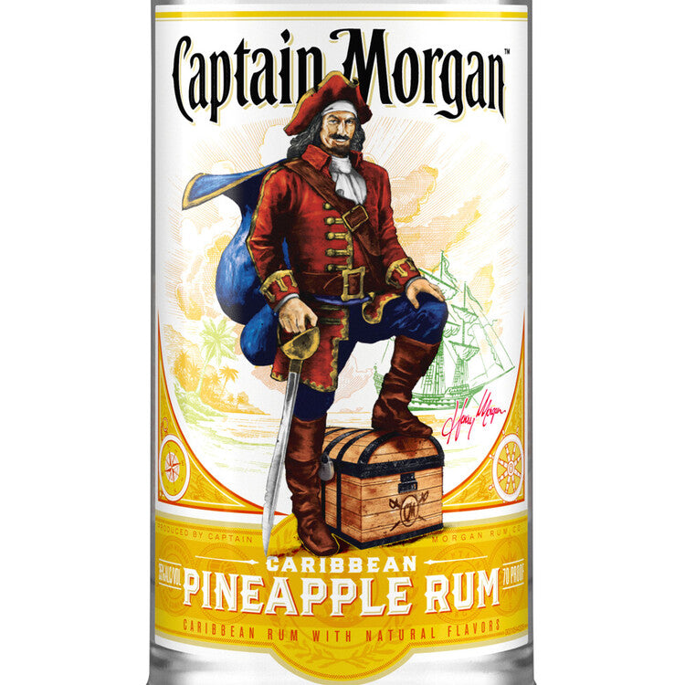 Captain Morgan Caribbean Pineapple Flavored Rum 70 - 750ML - Front Label