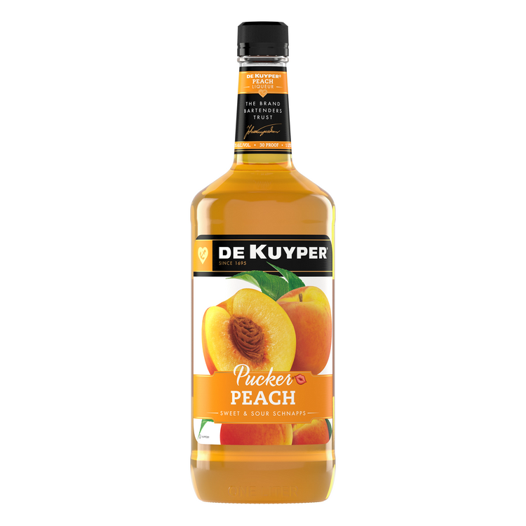 Dekuyper Sour Peach Schnapps Pucker 30 - 1.0L - Front