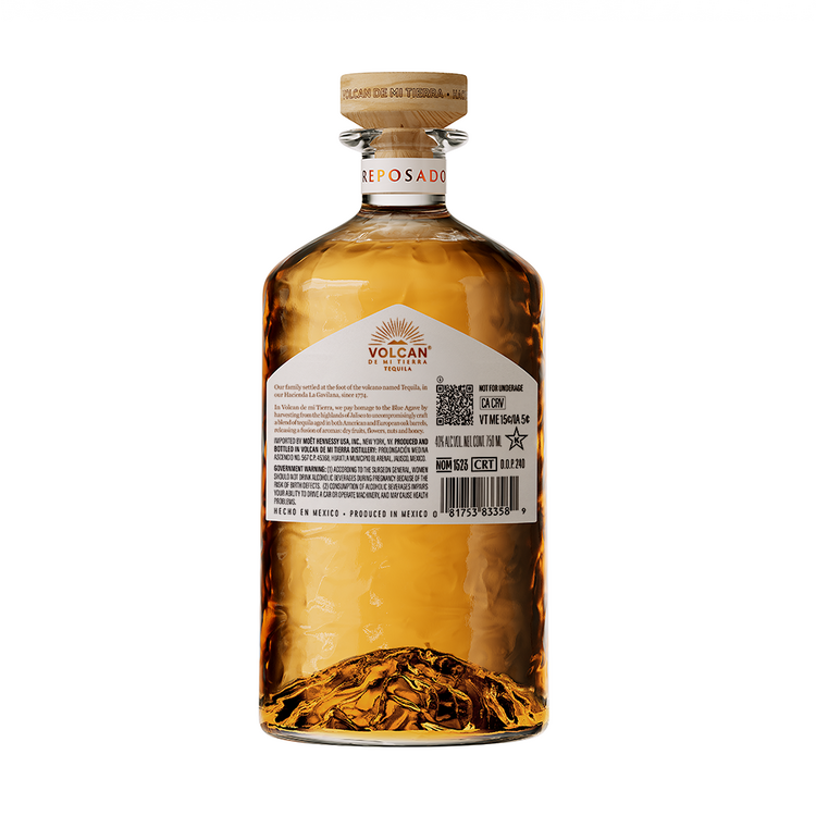 Volcan De Mi Tierra Tequila Reposado 80 - 750ML - Back