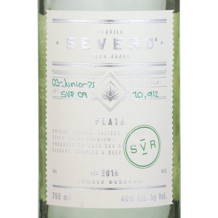 Severo Tequila Plata 80 - 750ML - Front Label