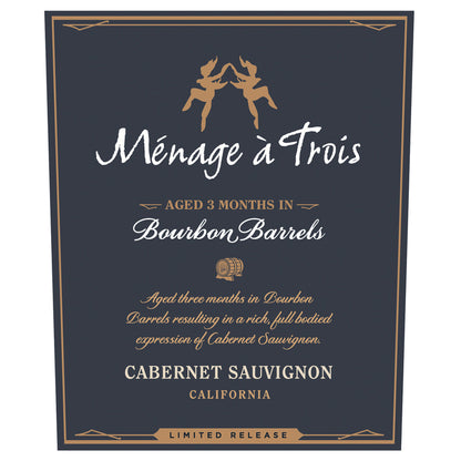 Menage A Trois Cabernet Sauvignon Aged 3 Months In Bourbon Barrels Lim - 750ML - Front Label