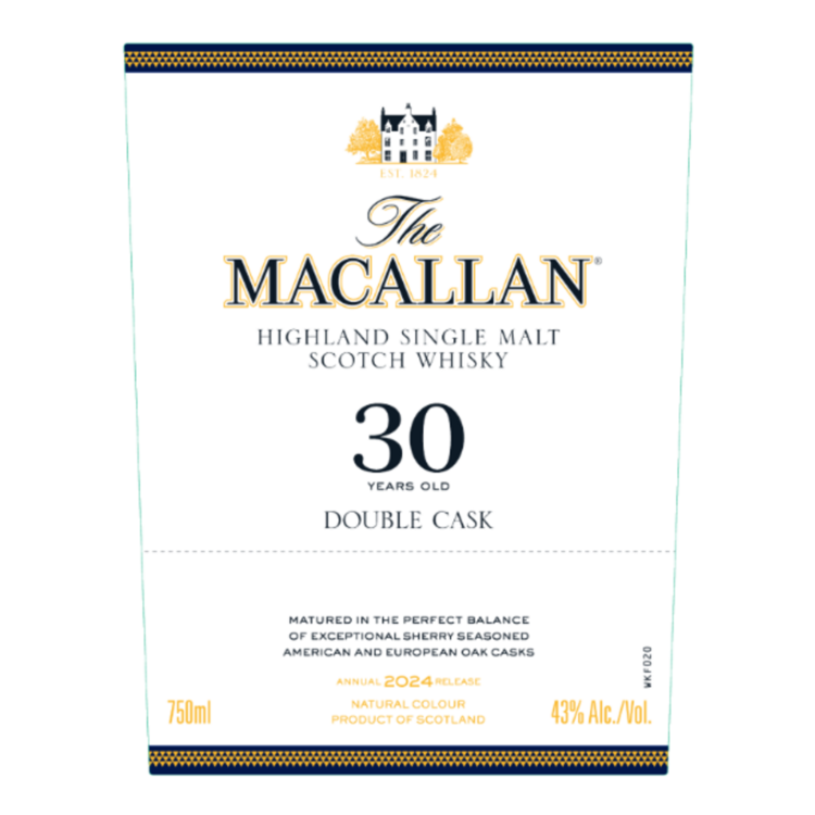 The Macallan Single Malt Scotch Double Cask 30 Yr 86 - 750ML - Front Label