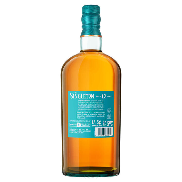 The Singleton Of Glendullan Single Malt Scotch 12 Yr 80 - 750ML - Back