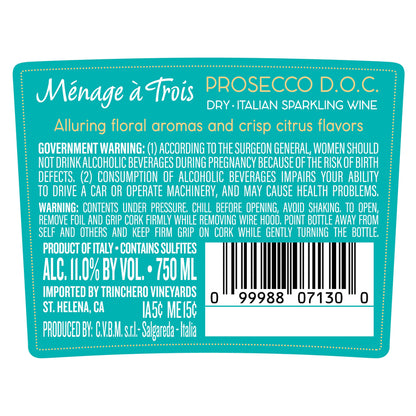 Menage A Trois Prosecco Extra Dry - 750ML
