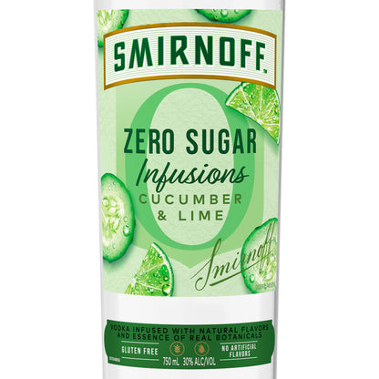 Smirnoff Cucumber & Lime Flavored Vodka Zero Sugar Infusions 60 - 750ML - Front Label