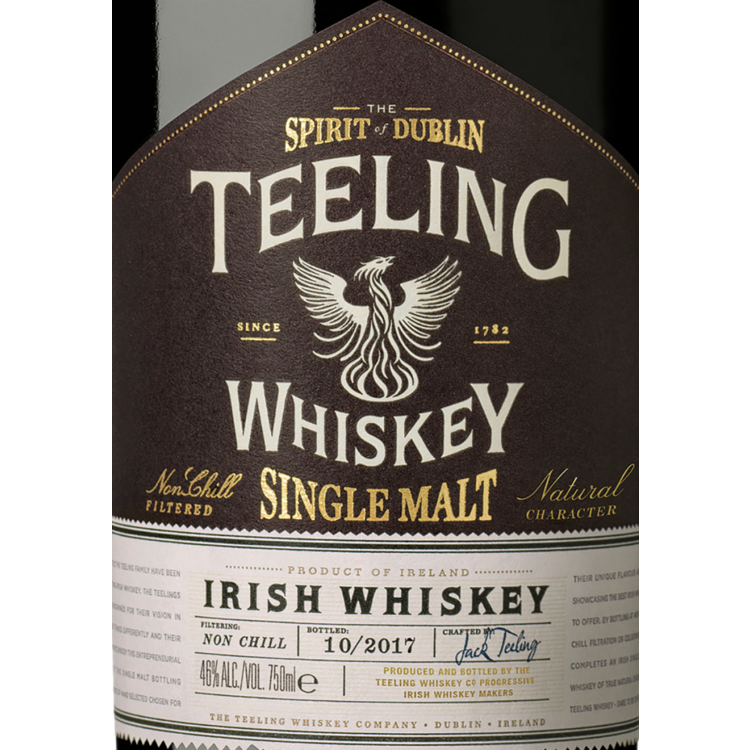 Teeling Single Malt Irish Whiskey Teeling Single Malt 92 - 750ML - Front Label