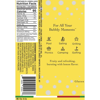 Bollicini Lemon Spritz Wine Based Cocktail - 250ML
