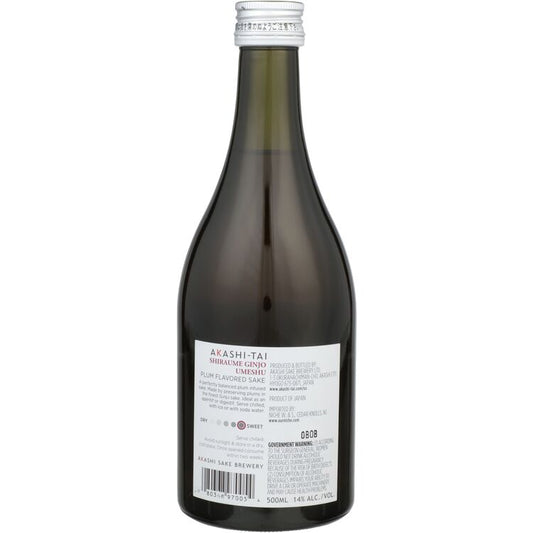 Akashi Tai Plum Flavored Sake Shiraume Ginjo Umeshu - 500ML - Back
