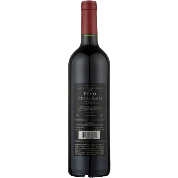 Echo De Lynch Bages Pauillac 2020 Wood Box - 750ML - Back