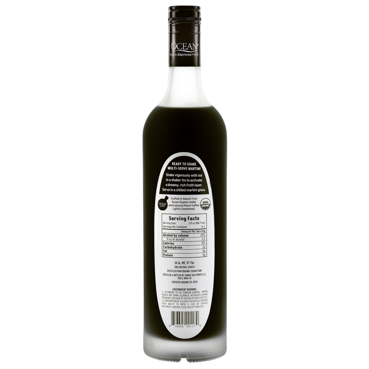 Ocean Espresso Martini Flavored Vodka 40 - 1.0L - Back Label