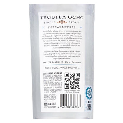 Tequila Ocho Tequila Plata Single Estate Corralillos 80 - 1.0L - Back Label