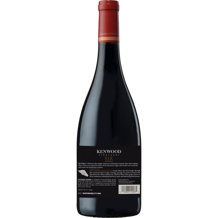 Kenwood Pinot Noir Six Ridges Russian River Valley - 750ML - Back